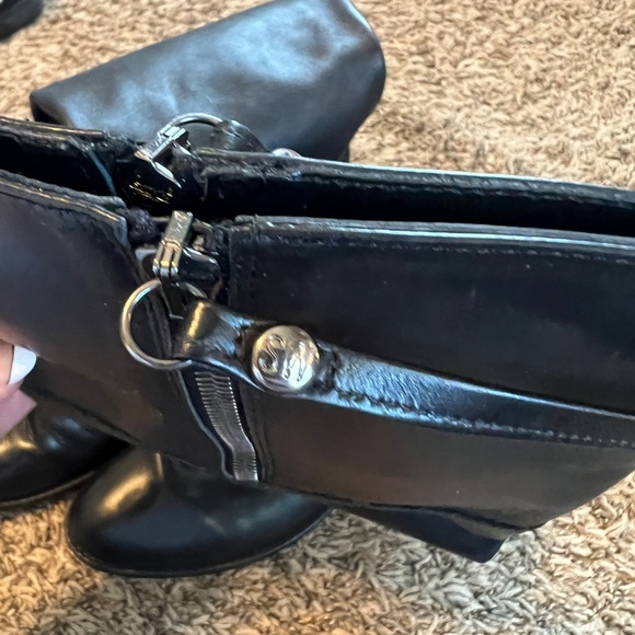 Stuart Weitzman black leather pull on zip mid calf boots size 6.5 - Picture 3 of 7